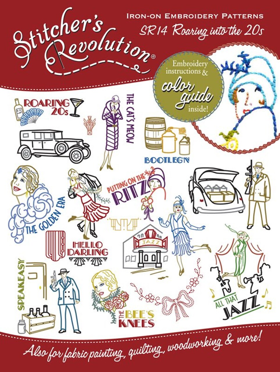 Stitcher's Revolution Roaring 20s SR14 embroidery iron on pattern